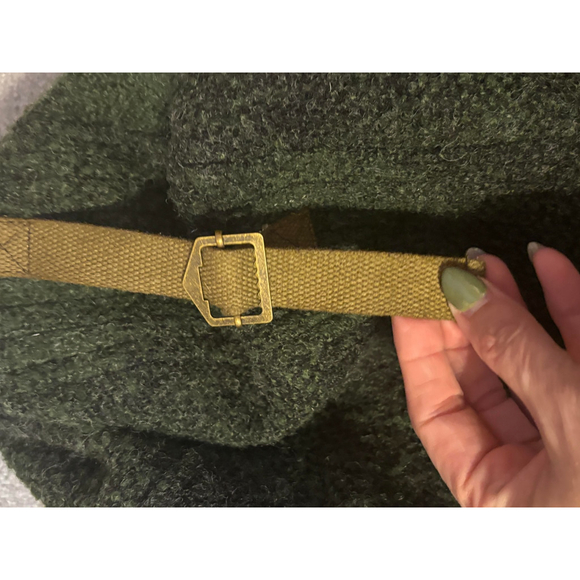 Artisan de Luxe Coat Toggle Closure Faux Fur Hood Multi Pocket Green/Brown M M - Picture 9 of 16